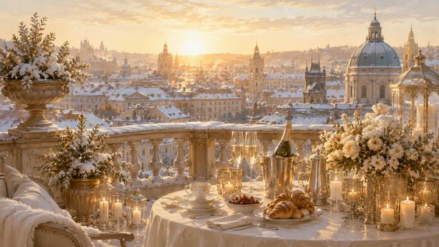 Seasonal travel scene